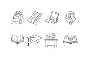 Minimalist Learning Icons for Academic and Training Illustrations. vector