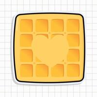 Sticker Waffles character icon vector