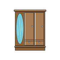 Retro Cupboard with Mirror Illustration vector