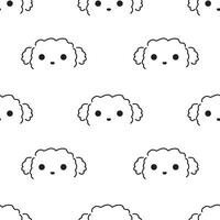 pattern dogs Seamless pattern with different dogs. Texture with dog faces. Hand drawn illustration in doodle style on white background vector