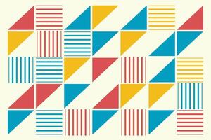 Bauhaus Geometric Pattern with Diagonal Triangles and Stripes vector