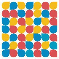 Colorful Bauhaus Geometric Pattern with Teardrop Shapes vector