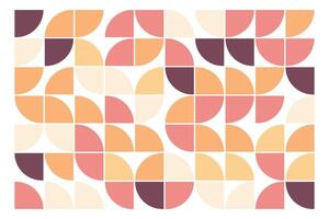 Bauhaus Style Geometric Retro Abstract Pattern in Warm Tones vector
