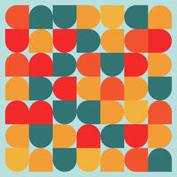 Retro Bauhaus Geometric Pattern in Warm Colors vector