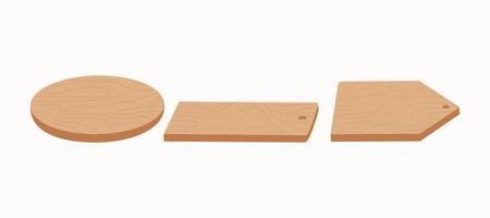 Wooden objects, boards. The texture of the wood. Wood material. Podium for presentation. Layout, cosmetic product stand , pedestal. vector