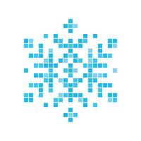 Simple Pixel 6 Pointed Snowflake Icon Isolated On White Background. Disco Ball 8 bit Effect. Flat Style. Illustration vector