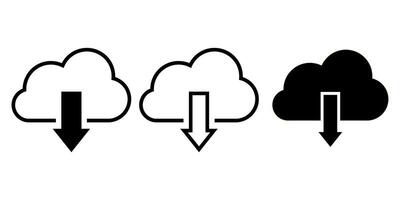 Cloud upload and download collection with flat arrow icons vector