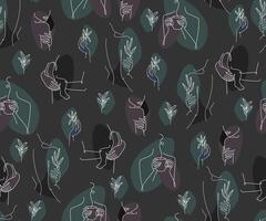 Background with feminine elements drawn in line art style. vector