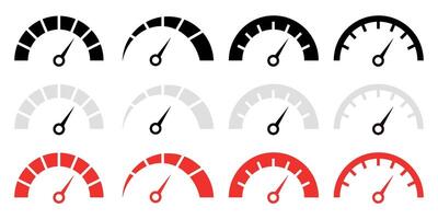 Speedometer dashboard speed icon set vector