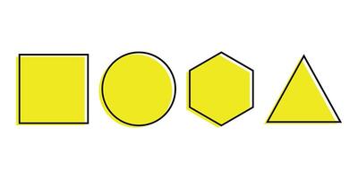 Collection of yellow black frames with black lines vector