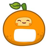 Orage fruit book label sticker design.fruit cartoon design. vector