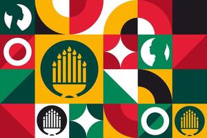 Kwanzaa. Seamless geometric pattern. Template for background, banner, card, poster. vector