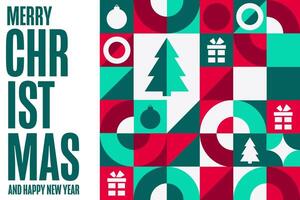 Merry Christmas and Happy New Year. Holiday concept. Template for background, banner, card, poster with text. vector
