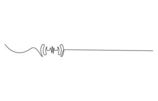 Continuous line art note sketch vector
