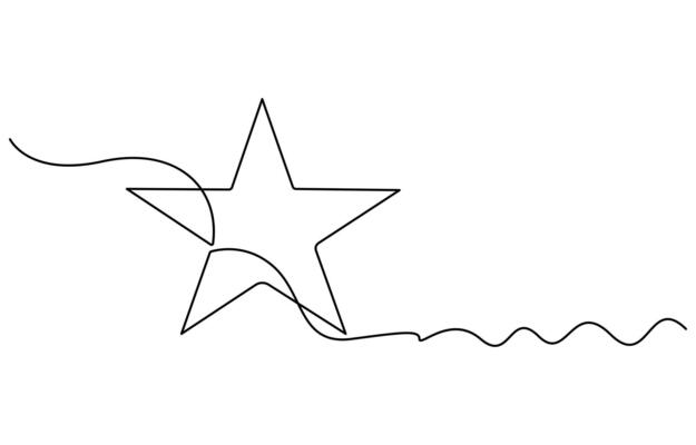 Star in continuous line drawing