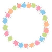 Circle of multicolored watercolor spots. Colorful splashes of gouache. illustration vector