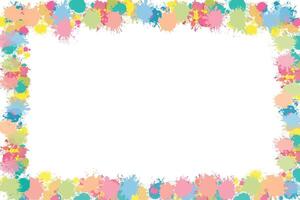 Frame of colorful splashes. Bright background of multicolored colorful vector