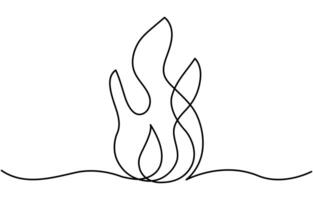 Continuous one line drawing several chilies arranged in the shape of fire vector