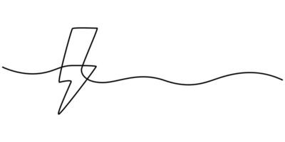 hand drawn doodle lightning thunder strike illustration with single line vector