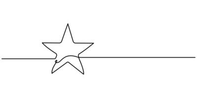 Hand draw doodle stars in one continuous line arts style vector