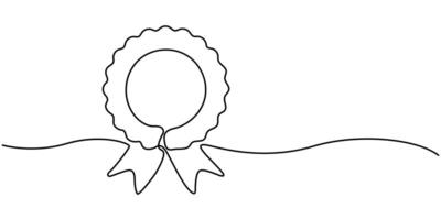 Continuous one line shape award isolated illustration vector