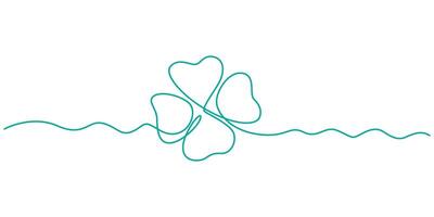 clover leaves in one line and geometric sage spots vector