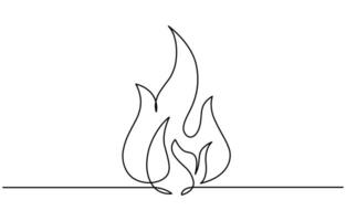 Continuous One Line Drawing of Campfire Icon Symbol Illustration vector