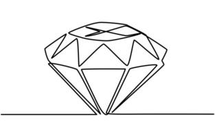 continuous line drawing of diamonds simple linear style Doodle vector