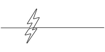 bolt electric in continuous line drawing style vector