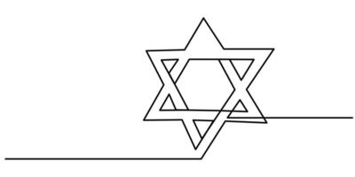 Star Of David Continuous One Line Drawing illustration vector