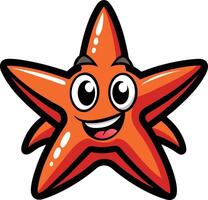 A cartoon starfish with a smile on its face vector