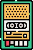 A cassette player icon with a green background vector
