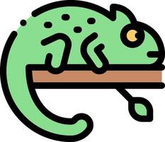 A chameleon sitting on a branch vector