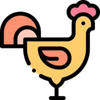 A chicken with a pink hat on its head vector