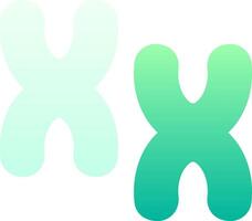 Two green and blue letters that are shaped like the letter x vector