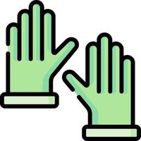 Two green gloves on a white background vector
