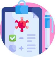 A clipboard with a pen and a check mark on it vector