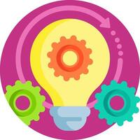 An image of a light bulb with gears inside vector
