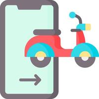 A phone with a scooter on it and a sign that says ride vector