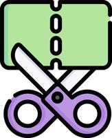 Scissors and a book icon vector