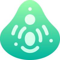 A green and white icon with a circle and a circle vector