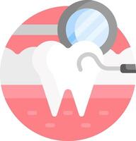 A tooth with a magnifying glass and toothpaste vector