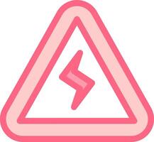 A pink triangle with a lightning bolt on it vector
