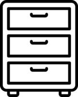A black and white image of a chest of drawers vector