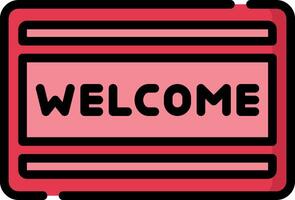 A welcome sign with a red rectangle vector