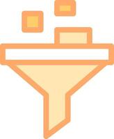 A funnel icon with a stack of blocks vector