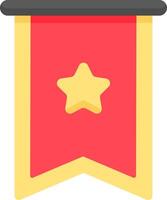 A red ribbon with a star on it vector