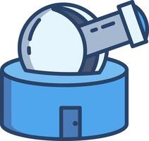 A blue box with a telescope on top vector
