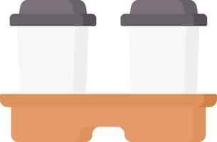 Two coffee cups on a shelf with a white background vector