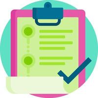 Clipboard with check mark and pen icon vector